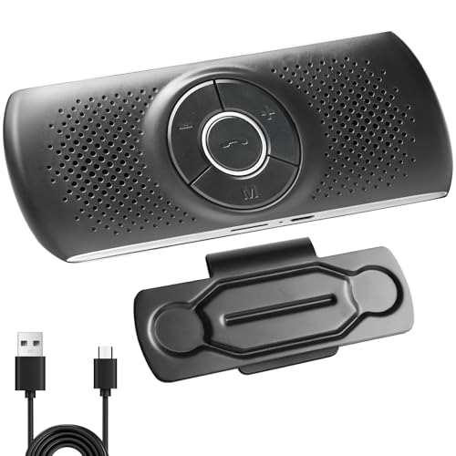Freisprecheinrichtung für Auto, 1 bis 2 Bluetooth 5.0 Freisprechanlage Car Kit mit Clip Eingebautes Mikrofon TF-Kartenslot Musik GPS Lautsprecher Auto EIN Aus Funktion für Siri & Google Assistant Freisprecheinrichtung für Auto, 1 bis 2 Bluetooth 5.0 Freisprechanlage Car Kit mit Clip Eingebautes Mikrofon TF-Kartenslot Musik GPS Lautsprecher Auto EIN Aus Funktion für Siri & Google Assistant von GOMETY