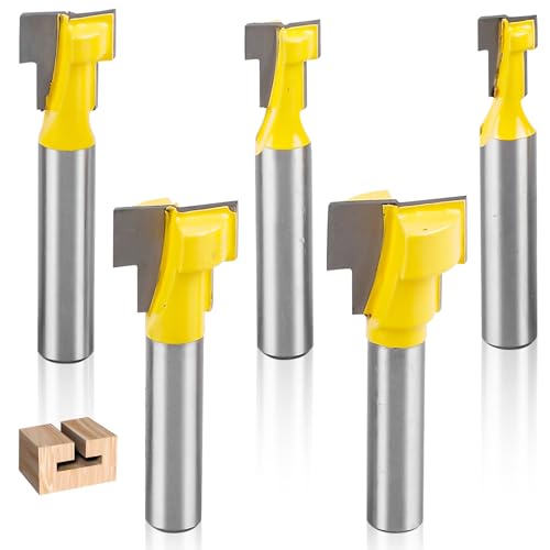 GOMETY 5-tlg 8mm Fräser Set T-Nutfräser, 8mm Fräser Schaft T-Track Schlitz Holz Fräser für Oberfräse Fräser Werkzeug Set T-Nutfräser-Set,Fräser für Oberfräse Holzbearbeitung Cutter Router Fräser Bit GOMETY 5-tlg 8mm Fräser Set T-Nutfräser, 8mm Fräser Schaft T-Track Schlitz Holz Fräser für Oberfräse Fräser Werkzeug Set T-Nutfräser-Set,Fräser für Oberfräse Holzbearbeitung Cutter Router Fräser Bit von GOMETY