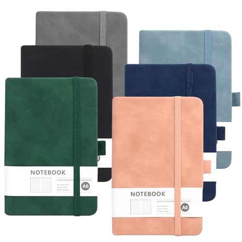 GOMETY 6 Stück Notizbuch A6, Notizbücher Set, 200 Seiten A6 Notizblock Leder Notizblock Notizbuch Leder Reisetagebuch mit elastischem Verschlussband PU Hard Cover Notebook 6 Farben GOMETY 6 Stück Notizbuch A6, Notizbücher Set, 200 Seiten A6 Notizblock Leder Notizblock Notizbuch Leder Reisetagebuch mit elastischem Verschlussband PU Hard Cover Notebook 6 Farben von GOMETY