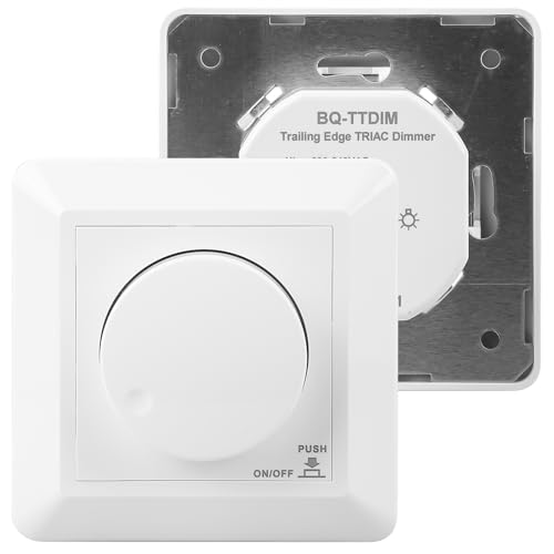 LED Dimmer, 230V Dimmer für LED Lampen & Glühlampen Weiß Lichtschalter UNIVERSAL Einbaudimmer Dimmschalter 5-300W Dimmbare Glühlampe und Halogenlampe LED Dimmer, 230V Dimmer für LED Lampen & Glühlampen Weiß Lichtschalter UNIVERSAL Einbaudimmer Dimmschalter 5-300W Dimmbare Glühlampe und Halogenlampe von GOMETY