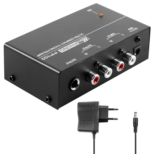 Phono Vorverstärker Plattenspieler, Vorverstärker mit MM Abtast Systemen Verstärker Stereo mit Pegel, RCA Input & Output, Phono Preamp für Plattenspieler mit 12 Volt DC Adapte Phono Vorverstärker Plattenspieler, Vorverstärker mit MM Abtast Systemen Verstärker Stereo mit Pegel, RCA Input & Output, Phono Preamp für Plattenspieler mit 12 Volt DC Adapte von GOMETY