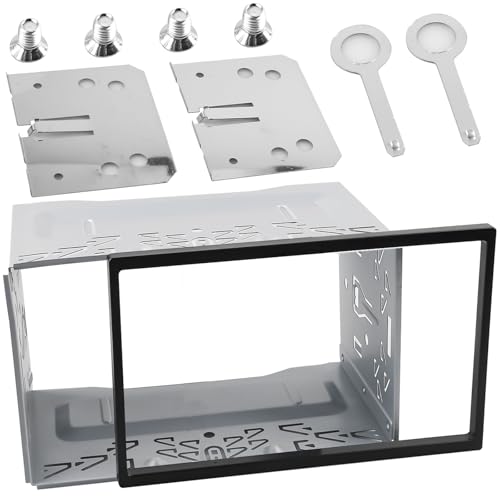 Universal Auto Radio Montage Rahmen, 2DIN Doppel Metallrahmen Halterung Faszienmontageset, 2DIN Autoradio Armaturenbrett mit Rahmen für VW Doppel DIN Auto Radio Auto DVD Player GPS Navigation von GOMETY