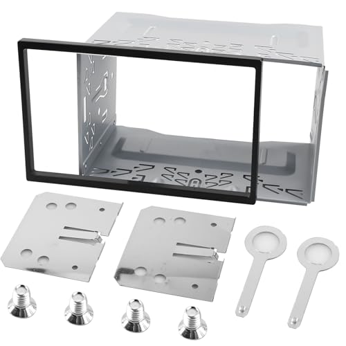 GOMETY Universal Auto Radio Montage Rahmen 2DIN Doppel Metallrahmen Halterung Faszienmontageset 2DIN Autoradio Armaturenbrett für Doppel DIN Auto Radio Auto DVD Player Navigation GPS von GOMETY
