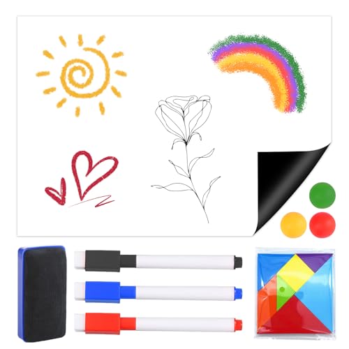 Whiteboard Magnetisch Folie 60 x 40 cm, Selbstklebend Magnettafel Folie, Magnettafel Selbstklebend Weißwandtafel Folie, Magnetfolie Weiß Abwischbare für Kühlschrank & Büro - Leicht Zugeschnitten von GOMETY