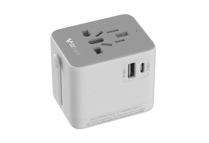GONEO universal Reisestecker internationaler Reiseadapter AC Buchse, USB A, USB C, Typ A Buchse zu US Plug(TyP A), UK Plug (Typ G), EU Plug (Typ C), AUS Plug (Typ l), Automatische Rückstellung für weltweite Reisen von GONEO