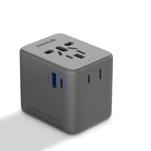 GONEO Reiseadapter Weltweit 20W Universalstecker Keine Sicherung Nötig mit USB C USB A Typ A und AC Steckdose Internationaler Steckdosenadapter für EU UK US AU Japan Thailand GONEO Reiseadapter Weltweit 20W Universalstecker Keine Sicherung Nötig mit USB C USB A Typ A und AC Steckdose Internationaler Steckdosenadapter für EU UK US AU Japan Thailand von GONEO