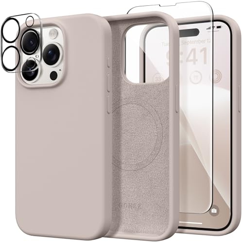 GONEZ für iPhone 15 Pro Max Hülle Silikon, kompatibel mit Magsafe, Kameraschutz + Displayschutz, weiches kratzfestes Mikrofaserfutter, stoßfeste Handyhülle aus flüssigem Silikon, Dunkelgrün GONEZ für iPhone 15 Pro Max Hülle Silikon, kompatibel mit Magsafe, Kameraschutz + Displayschutz, weiches kratzfestes Mikrofaserfutter, stoßfeste Handyhülle aus flüssigem Silikon, Dunkelgrün von GONEZ
