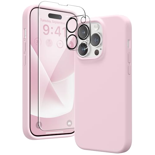 GONEZ für iPhone 14 Pro Hülle, kompatibel mit Magsafe, mit Displayschutz + Kameralinsenschutz, weiches, kratzfestes Mikrofaserfutter, stoßfeste Handyhülle aus flüssigem Silikon, Heiß Rosa GONEZ für iPhone 14 Pro Hülle, kompatibel mit Magsafe, mit Displayschutz + Kameralinsenschutz, weiches, kratzfestes Mikrofaserfutter, stoßfeste Handyhülle aus flüssigem Silikon, Heiß Rosa von GONEZ