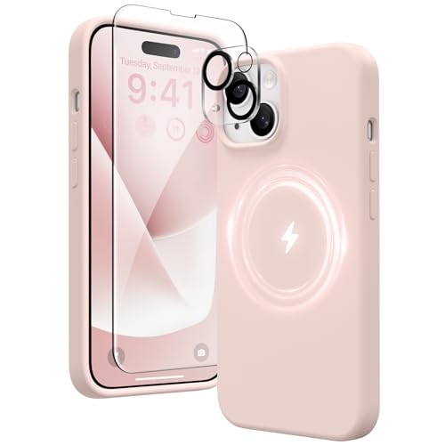 GONEZ für iPhone 15 Hülle Magnetische, Kompatibel mit Magsafe, 2 Bildschirmschutzfolien+2 Kameralinsenschutzfolien, Mikrofaserfutter stöcksicheres Ganzkörperschutzhandyhülle 6.1'', Rosa GONEZ für iPhone 15 Hülle Magnetische, Kompatibel mit Magsafe, 2 Bildschirmschutzfolien+2 Kameralinsenschutzfolien, Mikrofaserfutter stöcksicheres Ganzkörperschutzhandyhülle 6.1'', Rosa von GONEZ