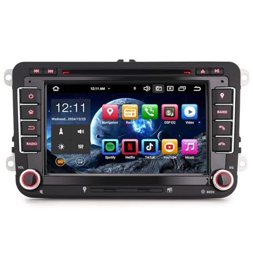 8-Kern 4GB+64GB 7 Zoll Android 13 Autoradio GPS Navigation Für VW Golf 5 Golf 6 T5 Touran Polo Sharan Passat B6 Tiguan Seat Skoda DVD Player CarPlay Android Auto WiFi Bluetooth DAB+ OBD2 RDS OPS USB von GONFEN