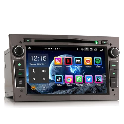 8-Kern 4GB+64GB 7 Zoll Android 14 Autoradio mit GPS Navi Für Opel Astra H Corsa C Corsa D Vectra Zafira Signum Meriva CD DVD Player Bluetooth 5.0 CarPlay Android Auto WiFi 4G DAB+ USB RDS DSP SWC von GONFEN
