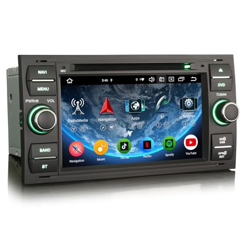 8-Kern 4GB+64GB 7 Zoll Android 14 Autoradio 2Din mit GPS Navi für Ford Fiesta Focus Transit Galaxy C-Max S-Max Kuga Bluetooth 5.0 CarPlay Android Auto DSP WiFi 4G DAB+ OBD2 DVD CD DVB-T2 FM RDS 8-Kern 4GB+64GB 7 Zoll Android 14 Autoradio 2Din mit GPS Navi für Ford Fiesta Focus Transit Galaxy C-Max S-Max Kuga Bluetooth 5.0 CarPlay Android Auto DSP WiFi 4G DAB+ OBD2 DVD CD DVB-T2 FM RDS von GONFEN