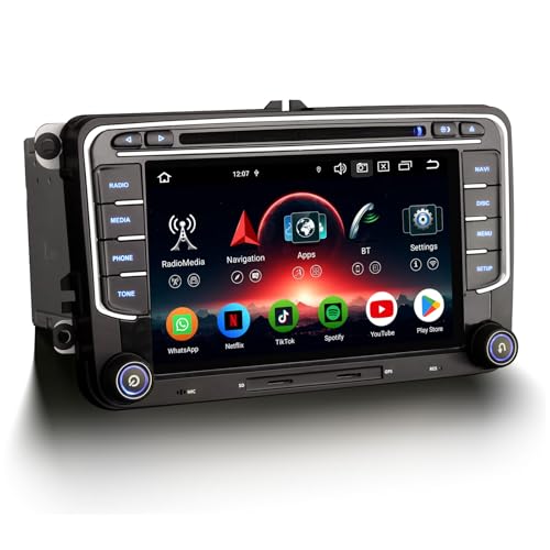 8-Kern 7 Zoll Android 14 Autoradio Bluetooth für VW Passat B6 Golf 5 Golf 6 Polo 6R Touran Tiguan Caddy T5 Jetta Skoda Seat GPS Navigation CarPlay Android Auto WiFi 4G DAB+ RDS CD DVD Canbus 4GB+64GB 8-Kern 7 Zoll Android 14 Autoradio Bluetooth für VW Passat B6 Golf 5 Golf 6 Polo 6R Touran Tiguan Caddy T5 Jetta Skoda Seat GPS Navigation CarPlay Android Auto WiFi 4G DAB+ RDS CD DVD Canbus 4GB+64GB von GONFEN