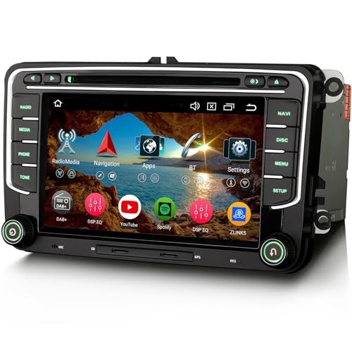 Android 13 DVD Autoradio GPS Navigator für VW Passat B6 Golf 5 Golf 6 Tiguan Touran Jetta T5 Skoda Seat 7 Zoll Touchscreen Unterstützt CarPlay WiFi 4G Bluetooth 5.0 A2DP Canbus 4GB+64GB 8-Kern von GONFEN