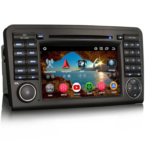 Android 14 Autoradio DVD für Mercedes Benz Klasse ML/GL W164 X164 Unterstützt DAB+ Navi Carplay Bluetooth WiFi A2DP RDS FM/AM Radio DSP Canbus Navigation 4GB RAM+64GB ROM von GONFEN
