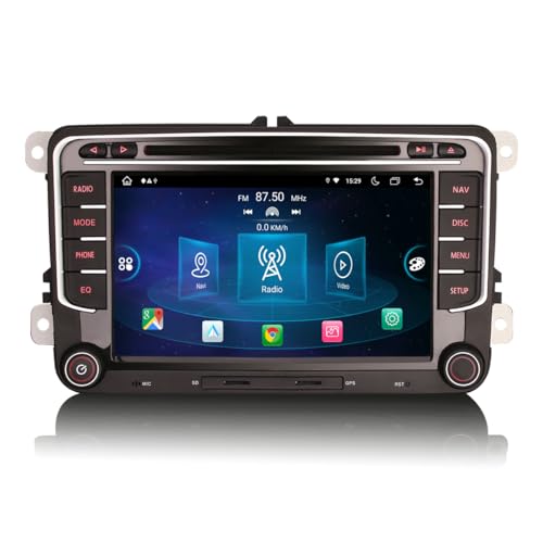GONFEN 7 Zoll 8-Kern Android 12 Autoradio für VW Golf 5/6 T5 Touran Polo Sharan Passat Tiguan Seat Skoda Mit GPS Navi Bluetooth Carplay Android Auto WiFi 4G DVD DSP RDS 4GB+64GB IPS Bildschirm von GONFEN
