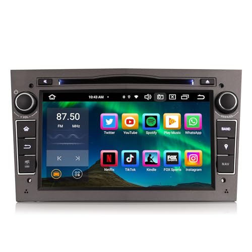 GONFEN 7 Zoll 8-Kern Android 12 Autoradio mit Bluetooth GPS Navigation, Passt für Opel Vauxhall Astra H Corsa C/D Meriva Vivaro Zafira Kabelloses Carplay Android Auto DVD WiFi 4G DAB+ DSP 4GB+64GB von GONFEN