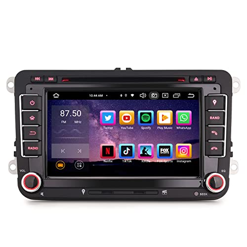 GONFEN 7 Zoll 8-Kern Android 12 Autoradio mit GPS Carplay Android Auto Passt für VW Passat Golf 5 Golf 6 Touran Tiguan T5 Polo Sharan Caddy Jetta Seat Skoda Bluetooth 5.0 DVD 4G WiFi 4GB RAM+64GB ROM von GONFEN