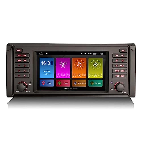 GONFEN 7 Zoll Android 11.0 Autoradio mit Navi Bluetooth Freisprecheinrichtung für BMW 5er E39 X5 E53 M5 Unterstützung Carplay WiFi DSP Mirror Link FM RDS SWC DAB+ OBD2 32GB ROM von GONFEN