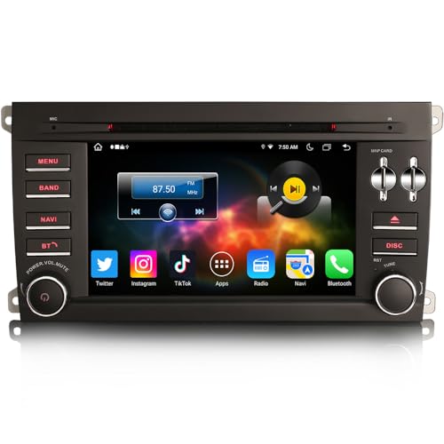 GONFEN 7 inch Acht-Kern Android 11.0 Autoradio DSP CarPlay Android Auto WiFi 4G OBD2 TPMS DVB-T2 USB Bluetooth A2DP DVR 4GB RAM + 64GB ROM DAB+ GPS Navigation Für Porsche Cayenne von GONFEN