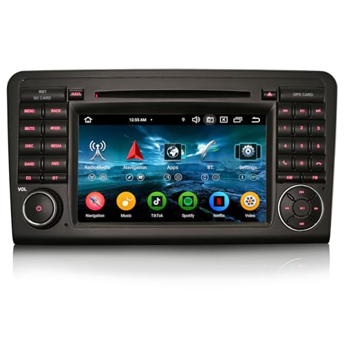 GONFEN 8-Kern 4GB+64GB Android 13 Autoradio GPS Navi für Mercedes Benz ML Klasse GL Klasse W164 X164 Mit Bluetooth Kabelloses Carplay Android Auto DVD WiFi 4G DSP DAB+ OBD2 von GONFEN