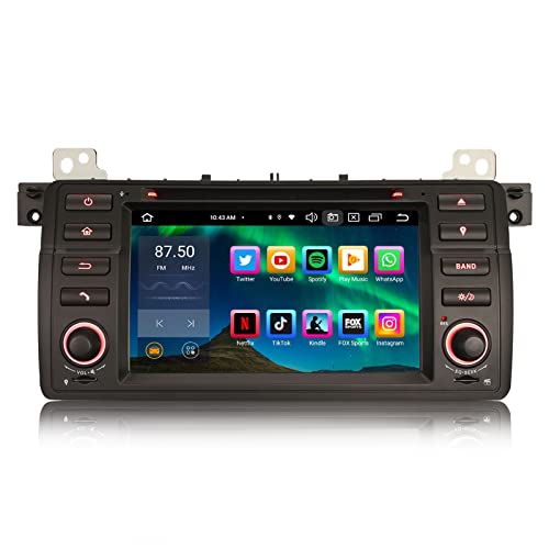 GONFEN 8-Kern Android 12 Autoradio mit GPS Navigation, Passt für BMW 3er E46 M3 Rover 75 MG ZT Unterstützung Kabelloses Carplay Android Auto Bluetooth 5.0 DVD WiFi DSP DAB+ OBD2 4GB+64GB von GONFEN