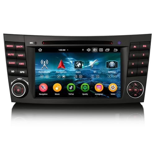 Android 14 Autoradio Acht Kern 4GB+64GB DAB+ Für Mercedes-BENZ E-Klasse W211 CLS Klasse W219 mit Bildschirm GPS Navigation Kabellos Apple CarPlay Android Auto DSP WiFi Bluetooth 5.0 SWC DVD USB FM RDS Android 14 Autoradio Acht Kern 4GB+64GB DAB+ Für Mercedes-BENZ E-Klasse W211 CLS Klasse W219 mit Bildschirm GPS Navigation Kabellos Apple CarPlay Android Auto DSP WiFi Bluetooth 5.0 SWC DVD USB FM RDS von GONFEN