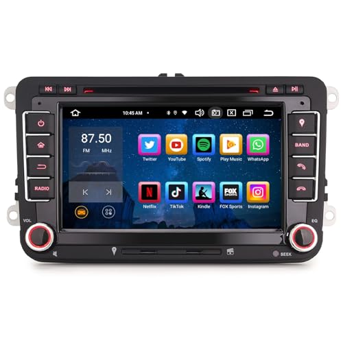 GONFEN Acht-Kern Android 12.0 GPS Autoradio Für VW Caddy Passat Golf 5/6 EOS Jetta Polo Tiguan Touran Skoda Superb SEAT DAB+ Navi DSP WiFi OBD TPMS DVB-T2 Bluetooth 5.0 A2DP CarPlay 4GB RAM + 64GB ROM von GONFEN