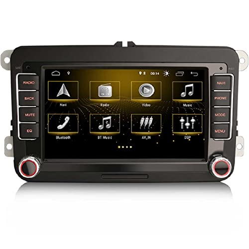 GONFEN Quad-Kern Android 11.0 Autoradio CarPlay DSP WiFi 4G OBD TPMS DVB-T2 SD Bluetooth A2DP Lenkradkontrolle DVR Navi DAB+ GPS Für VW Golf 5/6 Caddy Passat Jetta Polo Beetle Touran SEAT Skoda Superb von GONFEN