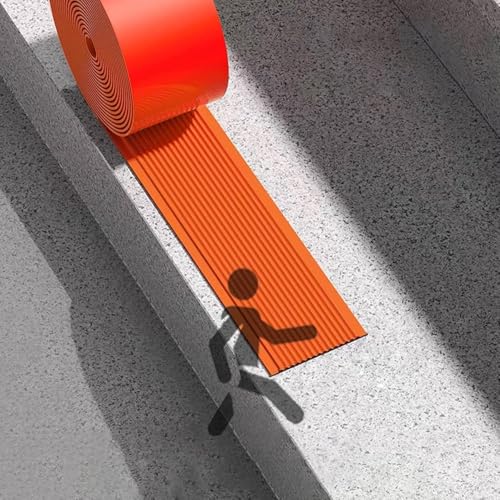 Treppenkantenschutz, Anti-Rutsch-Streifen für Treppen, Vinyl-Treppenkantenschutz, Vinyl-Treppenkantenschutz, selbstklebende Treppenstufenkantenverkleidung aus PVC-Orange||T10cmxL4m Treppenkantenschutz, Anti-Rutsch-Streifen für Treppen, Vinyl-Treppenkantenschutz, Vinyl-Treppenkantenschutz, selbstklebende Treppenstufenkantenverkleidung aus PVC-Orange||T10cmxL4m von GONGCAO