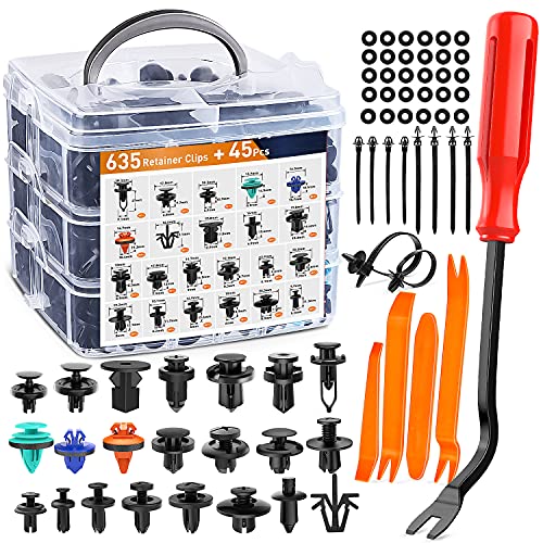 GOOACC 680 Stück Auto-Stoßfänger-Clips und Auto-Verschlüsse-Sortiment, 22 beliebteste Größen, Nylon, mit 10 Kabelbindern Befestigungselementen, Entferner für Toyota GM, Ford, Honda, Chevy, GRC-95 GOOACC 680 Stück Auto-Stoßfänger-Clips und Auto-Verschlüsse-Sortiment, 22 beliebteste Größen, Nylon, mit 10 Kabelbindern Befestigungselementen, Entferner für Toyota GM, Ford, Honda, Chevy, GRC-95 von GOOACC