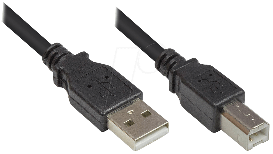 GC 2510-05OFS - USB 2.0 Kabel, A Stecker auf B Stecker, schwarz, 0,5 m von GOOD CONNECTIONS