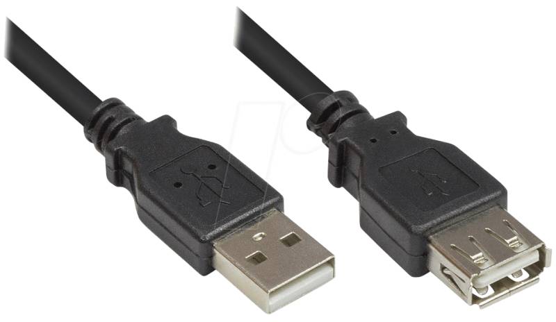 GC 2511-OF01S - USB 2.0 Kabel, A Stecker auf A Buchse, 0,15 m von GOOD CONNECTIONS
