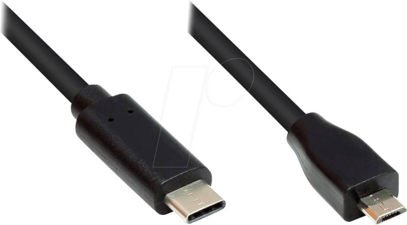 GC M0124 - USB 2.0 Kabel, C-Stecker < micro B-Stecker, CU, schwarz, 3 m von GOOD CONNECTIONS