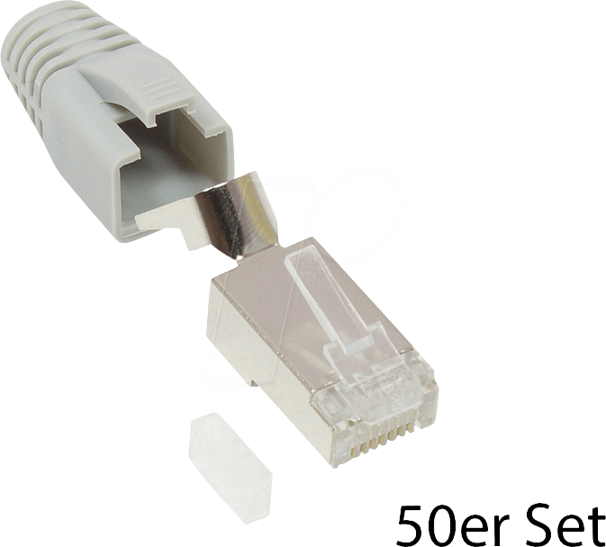 GC N0092 - RJ-45 Stecker Cat.6A, 50er Set grau von GOOD CONNECTIONS