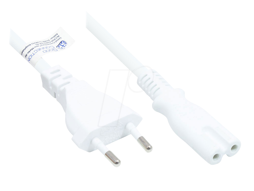 GC P0370-W100 - Euro-Stecker Typ C auf C7 , weiß, 0,75 mm², 10 m GC P0370-W100 - Euro-Stecker Typ C auf C7 , weiß, 0,75 mm², 10 m von GOOD CONNECTIONS