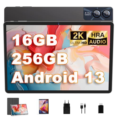 2025 NeuesteTablet 11 Zoll 2K Display 2000*1200 Android 13 16GB RAM + 256GB ROM Tablet PC, 8600mAh Akku, 5G WLAN, Bluetooth 5.0, 13MP+5MP, GMS Certified, Typ-C, Metallkörper, Mit Hülle, Grau 2025 NeuesteTablet 11 Zoll 2K Display 2000*1200 Android 13 16GB RAM + 256GB ROM Tablet PC, 8600mAh Akku, 5G WLAN, Bluetooth 5.0, 13MP+5MP, GMS Certified, Typ-C, Metallkörper, Mit Hülle, Grau von GOODTEL