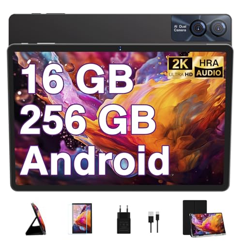2025 NeuesteTablet 11 Zoll 2K Display 2000*1200 Android 13 16GB RAM + 256GB ROM Tablet PC, 8600mAh Akku, 2.4G+5G WiFi, Bluetooth 5.0, 13MP+5MP, GMS Certified, Typ-C, Metallkörper, Mit Hülle, Grau 2025 NeuesteTablet 11 Zoll 2K Display 2000*1200 Android 13 16GB RAM + 256GB ROM Tablet PC, 8600mAh Akku, 2.4G+5G WiFi, Bluetooth 5.0, 13MP+5MP, GMS Certified, Typ-C, Metallkörper, Mit Hülle, Grau von GOODTEL