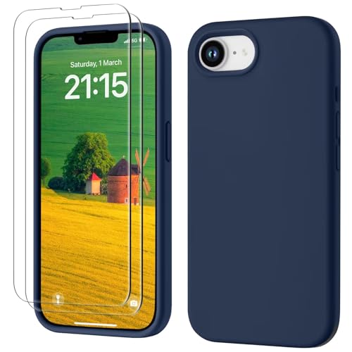 GOODVISH 3 in 1 für iPhone 16e Hülle mit 2 Stück Schutzfolie, Liquid Silikon Handyhülle Soft Mikrofaserfutter Kratzfest Stoßfeste Schutzhülle Case für iPhone 16e 6.1 Zoll, Navyblau GOODVISH 3 in 1 für iPhone 16e Hülle mit 2 Stück Schutzfolie, Liquid Silikon Handyhülle Soft Mikrofaserfutter Kratzfest Stoßfeste Schutzhülle Case für iPhone 16e 6.1 Zoll, Navyblau von GOODVISH