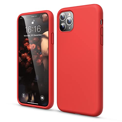 GOODVISH Hülle Kompatibel mit iPhone 11 Pro | Liquid Silicone Hülle mit Weiche Mikrofaser Lining | Kameraschutz und Bildschirmschutz | Stoßfeste Handyhülle für iPhone 11Pro -5,8 Zoll | Rot von GOODVISH