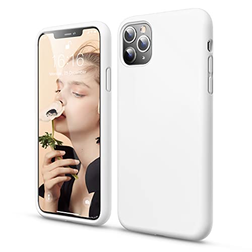 GOODVISH Hülle Kompatibel mit iPhone 11 Pro | Liquid Silicone Hülle mit Weiche Mikrofaser Lining | Kameraschutz und Bildschirmschutz | Stoßfeste Handyhülle für iPhone 11Pro -5,8 Zoll | Weiß von GOODVISH