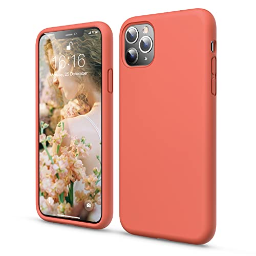 GOODVISH Hülle Kompatibel mit iPhone 11 Pro Max | Liquid Silicone Hülle mit Weiche Mikrofaser Lining |Kameraschutz und Bildschirmschutz | Stoßfeste Handyhülle für iPhone 11 Pro Max 6,5 Zoll |Nektarine von GOODVISH