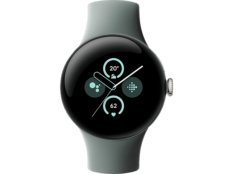 GOOGLE Pixel Watch 2 (LTE) Smartwatch Aluminium Fluorelastomer, 130–175 mm, 165–210 Champagne Gold/Hazel von GOOGLE