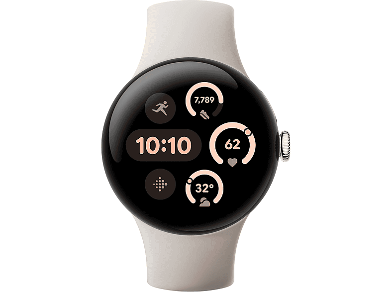 GOOGLE Pixel Watch 3 (LTE) 41 mm, Smartwatch Aluminium Fluorelastomer, 130–175 165–210 Porcelain von GOOGLE