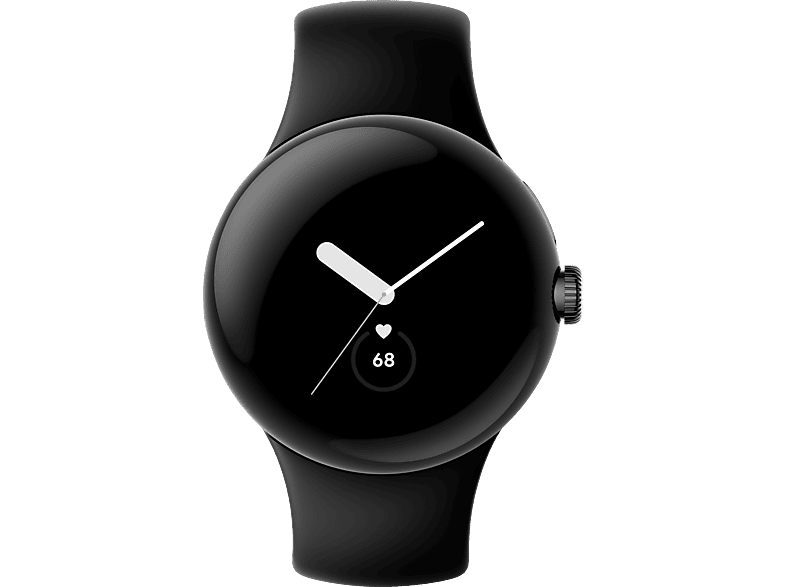 GOOGLE Pixel Watch Wi-Fi Smartwatch Edelstahl Fluorkautschuk, 130–210 mm, Matte Black/Obsidian von GOOGLE