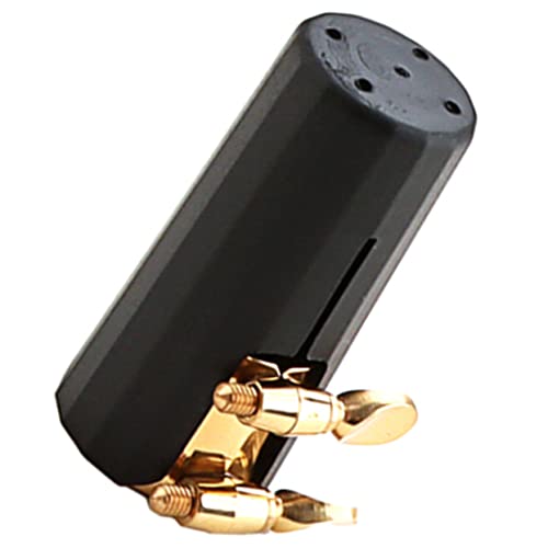 GOOHOCHY 1 Satz Altkartenkappe Tenorsaxophon Klarinette Saxophon-Pads Band saxophon zubehör Saxophon Mundstück Kappe verstellbarer Saxophonclip Kappe für Saxophon-Mundstück Metall Black von GOOHOCHY