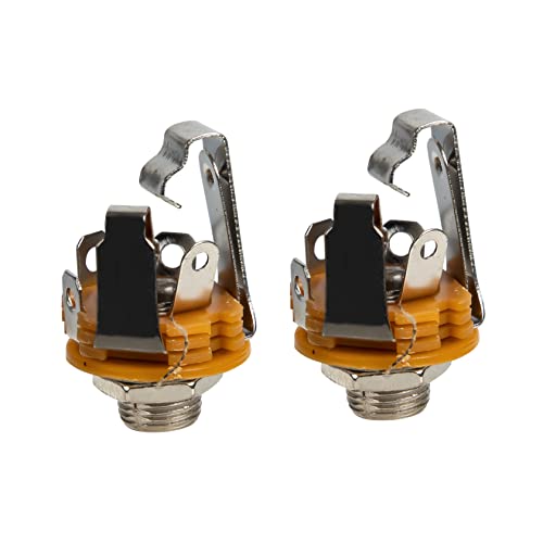 GOOHOCHY 2 Stück E-gitarren-buchse Jack Audio- Gitarrenbuchse E-gitarren-mikrofon Mikrofoneingangsbuchse Mikrofonbuchse Mikrofon-stereobuchse Gitarren-eingangsbuchse Silver Plastik von GOOHOCHY