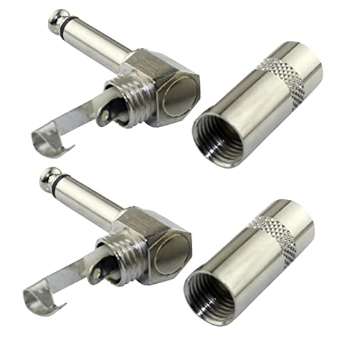 GOOHOCHY 2 Stück Kabelstecker Gitarrenversorgung Patchkabel Gitarrenpedale männlich gitarrenkabel guitar cable Anschlussstecker für E-Gitarre 6,35 Monokrümmer Zinklegierung Silver GOOHOCHY 2 Stück Kabelstecker Gitarrenversorgung Patchkabel Gitarrenpedale männlich gitarrenkabel guitar cable Anschlussstecker für E-Gitarre 6,35 Monokrümmer Zinklegierung Silver von GOOHOCHY