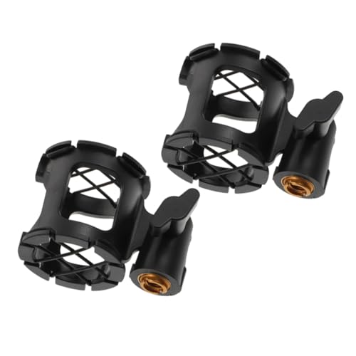 GOOHOCHY 2 Stück Schwingungsdämpfer Mikrofonschaum Studio-Mikrofon Mikrofonständer verstellwinkel kalanchoe zubehör Mikrofon-Stoßdämpferhalterung Shockmount für Mikrofon Plastik Black von GOOHOCHY