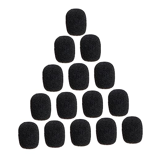 GOOHOCHY 20 Stück Winddichte Mikrofonabdeckungen schutzplane schirmständer verkleidung Mikrofon anklemmen Karaoke Podcast Mikrofon-Schwammabdeckungen Schutzabdeckungen für Mikrofone Black von GOOHOCHY